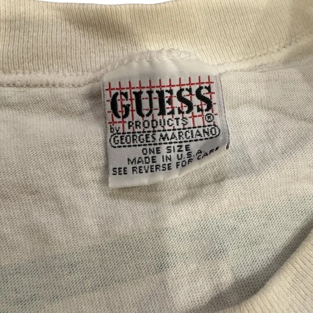 Vintage 80s / 90s Guess by Georges Marciano Spellout Logo Tee - Picture 4 of 4